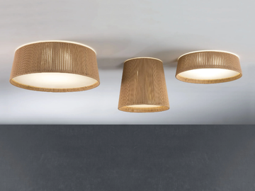 DRUM - LED handmade rope ceiling light by Olé Lighting - view 2